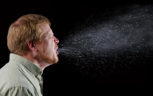 Respiratory germs can spread through coughing and sneezing