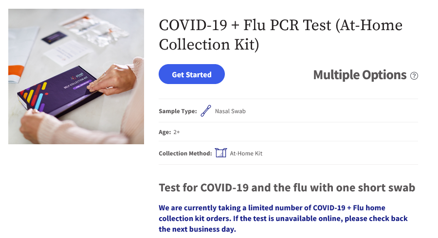 COVID-19 plus Flu PCR Test Kit