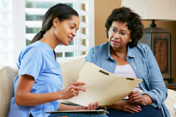 Patient and doctor discussing kidney test results